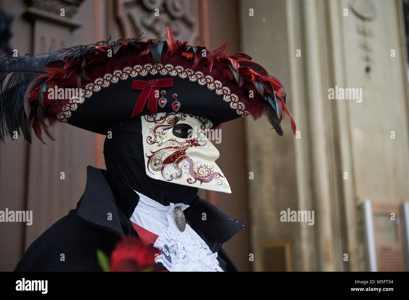 Venetian Carnival in Schwäbisch Hall a small and medieval city in Germany. the festival is called Hallia Venezia. Stock Photo