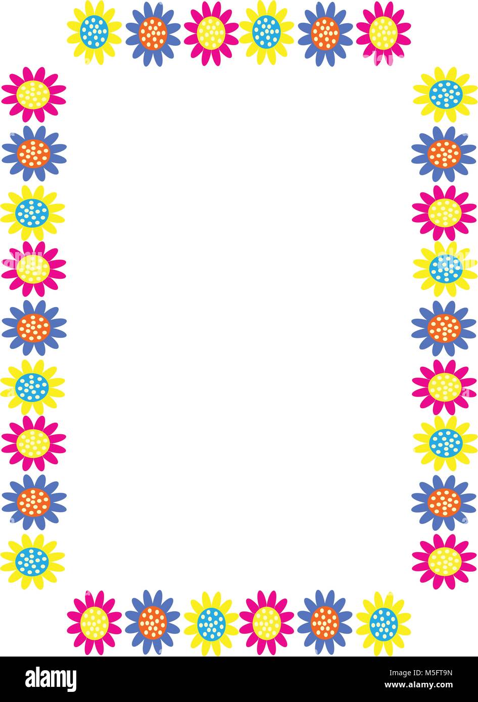 A colorful cartoon daisy border Stock Vector Image & Art Alamy