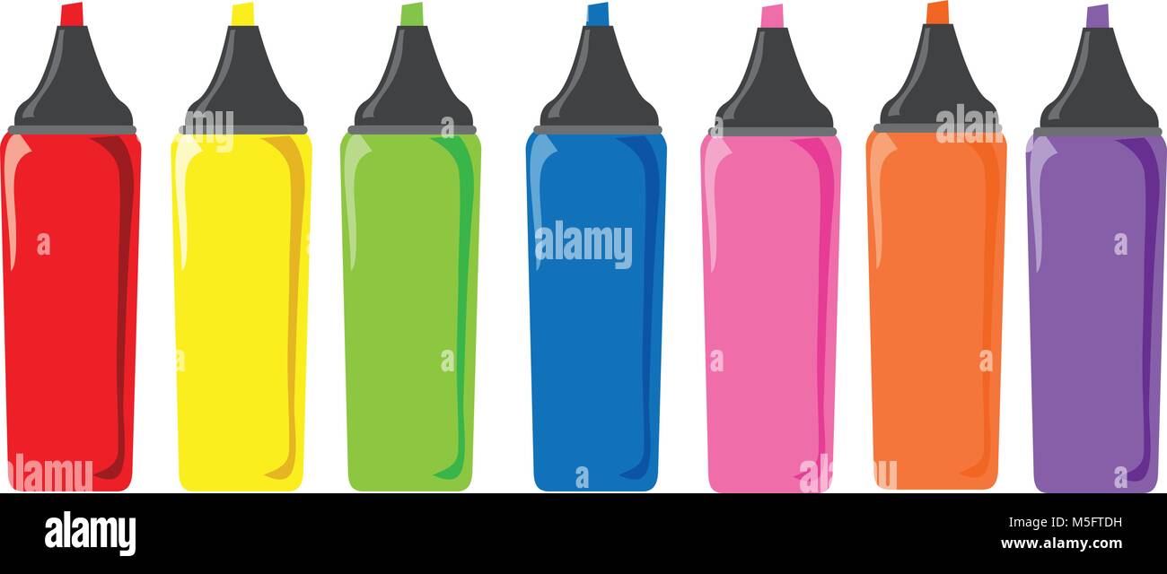 cartoon colourful marker pens Stock Vector Image & Art Alamy