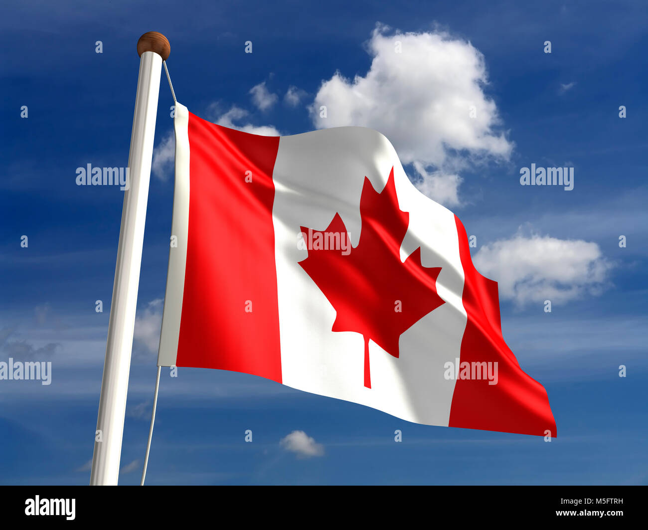 3D Canada flag (with clipping path) Stock Photo