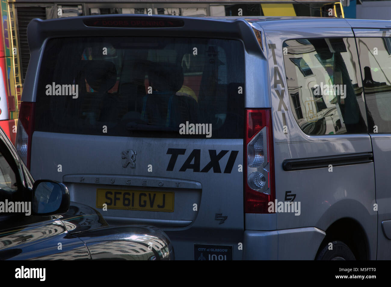 Taxi (Peugeot E7), Glasgow, Scotland Stock Photo