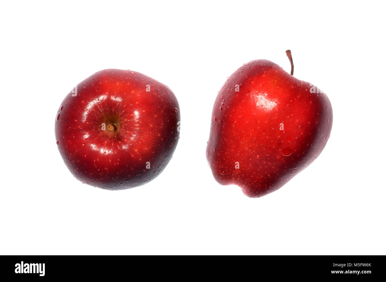 Isolate red apple, red delicious strain, a closeup photo of red apple
