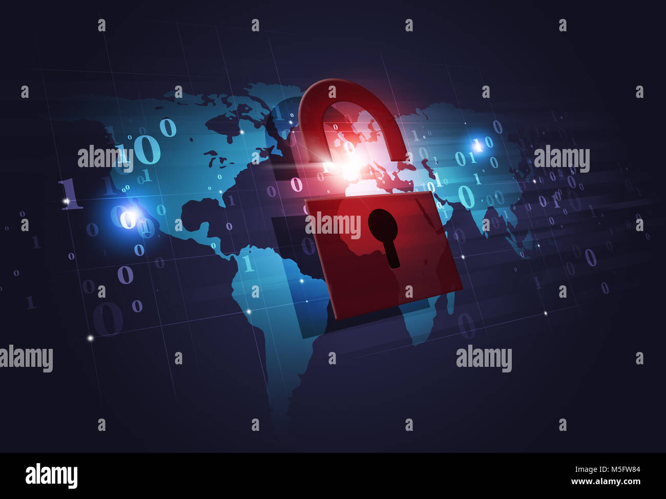 abstract technology binary code and web securtity background Stock ...
