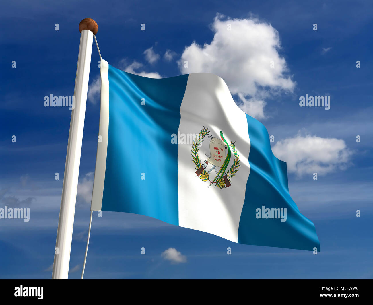 3D Guatemala flag (with clipping path Stock Photo Alamy