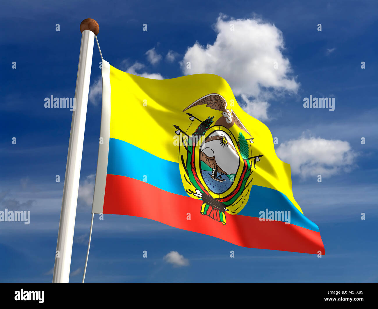 3D Equador flag (with clipping path Stock Photo - Alamy