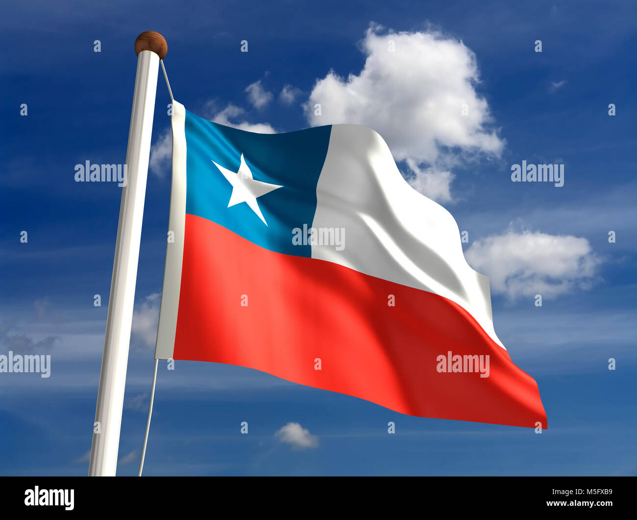 3D Chile flag (with clipping path Stock Photo Alamy