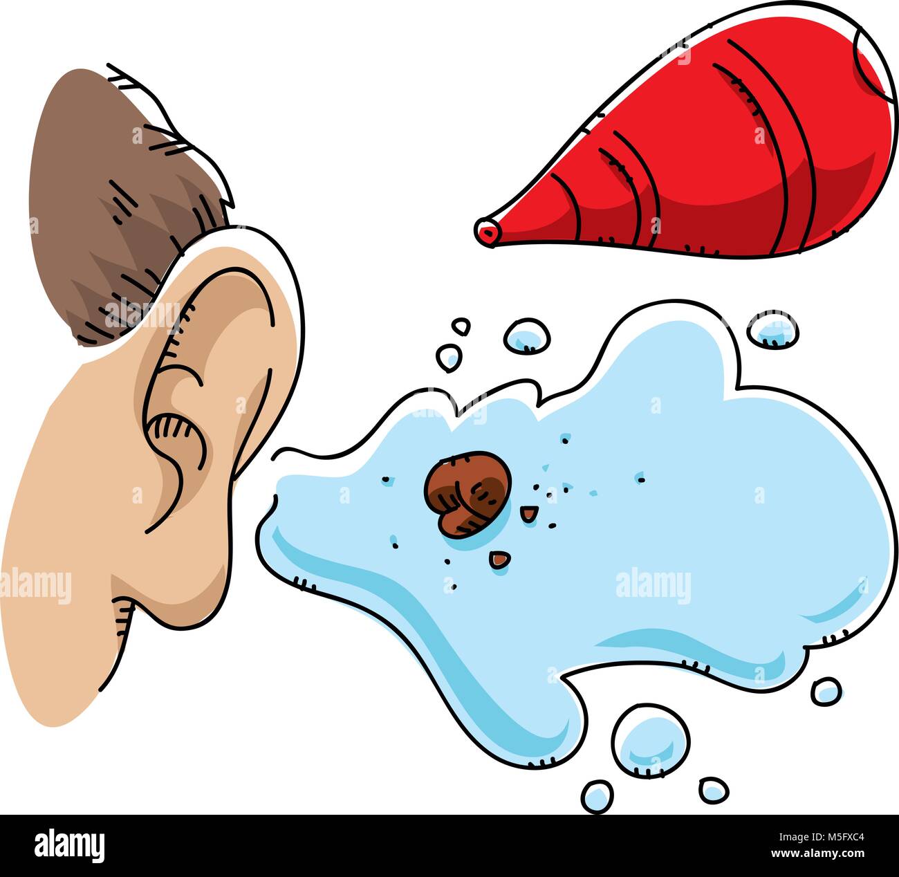 A cartoon ball of ear wax, flushed out by a syringe Stock Vector Image &  Art - Alamy