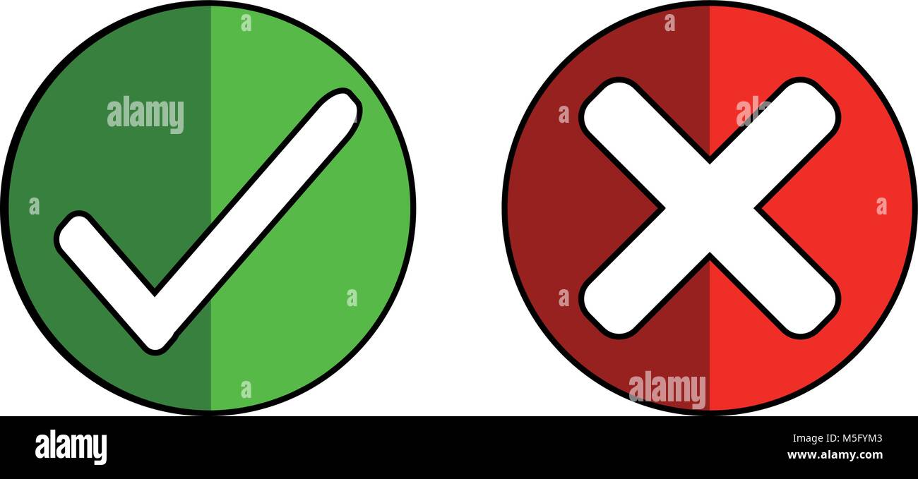 Icons to accept and to reject - vector Stock Vector Image & Art - Alamy