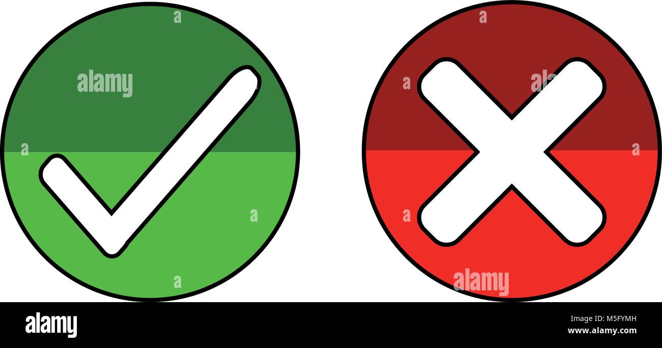 Icons to accept and to reject - vector Stock Vector Image & Art - Alamy