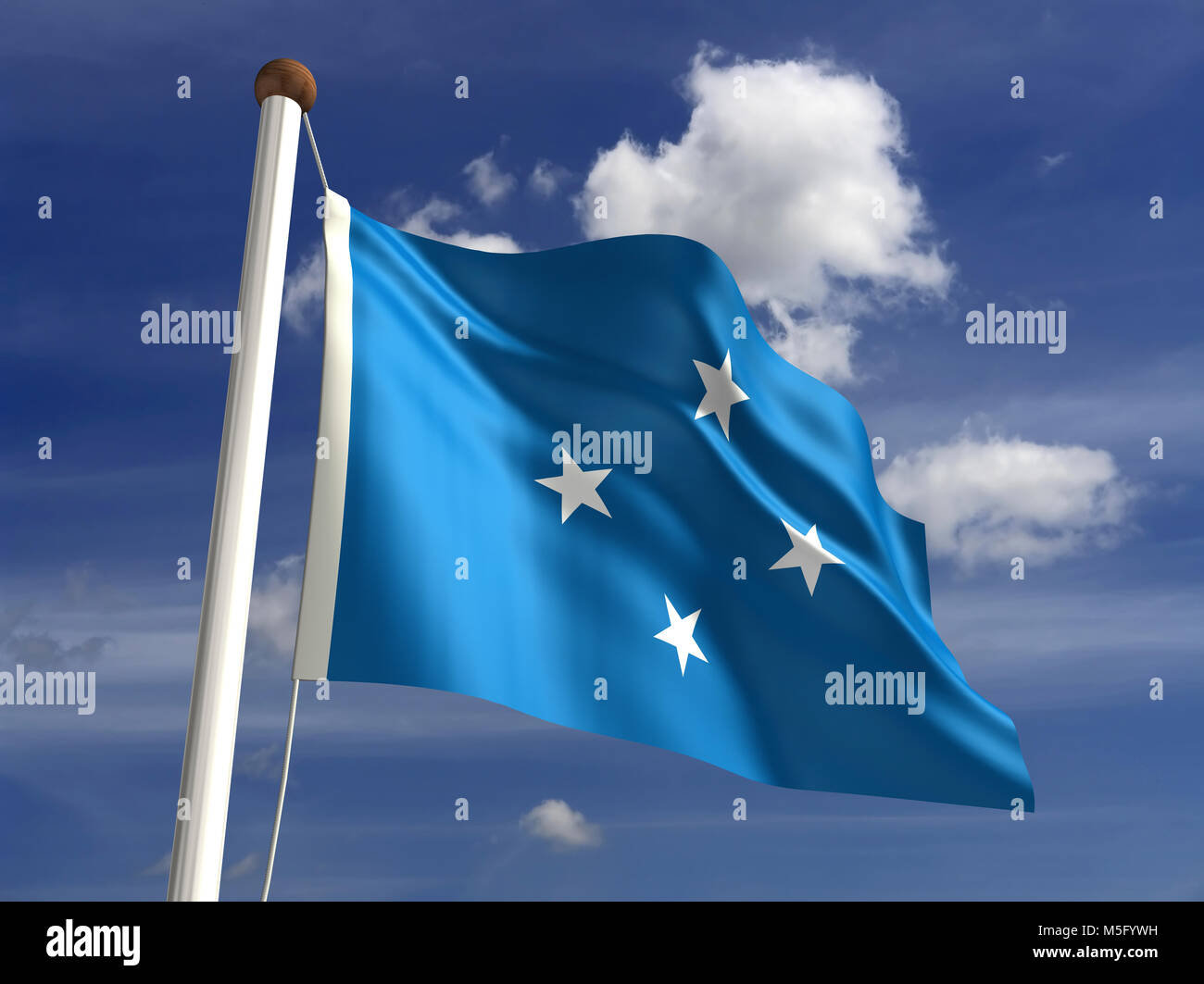 Micronesia flag (with clipping path) Stock Photo