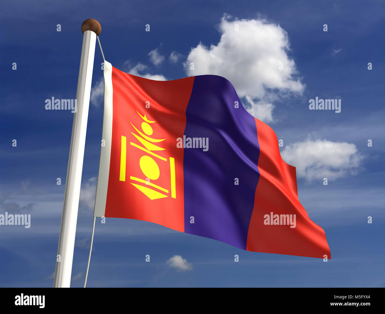 Mongolia flag (with clipping path Stock Photo - Alamy