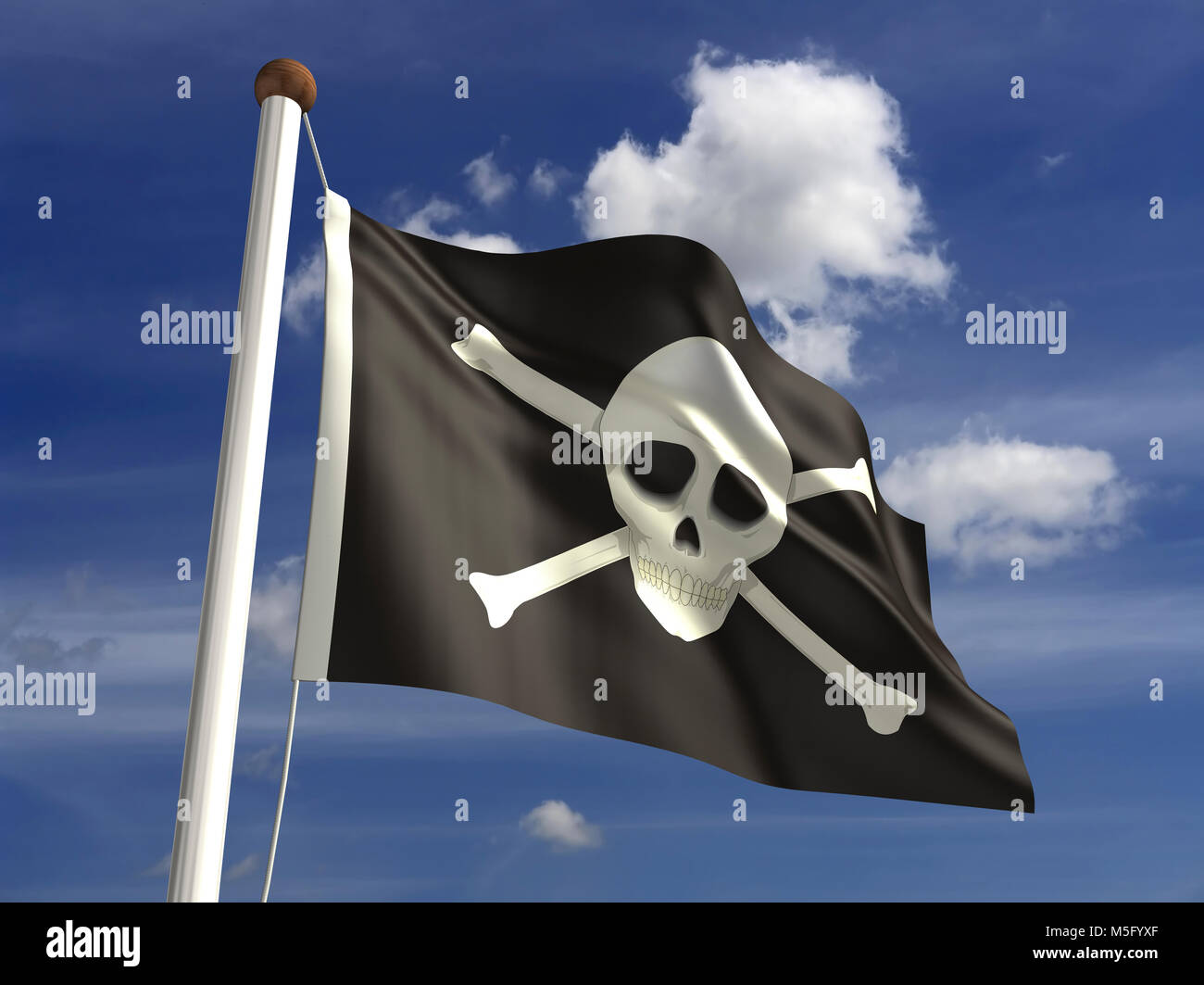 Skull flag (with clipping path) Stock Photo