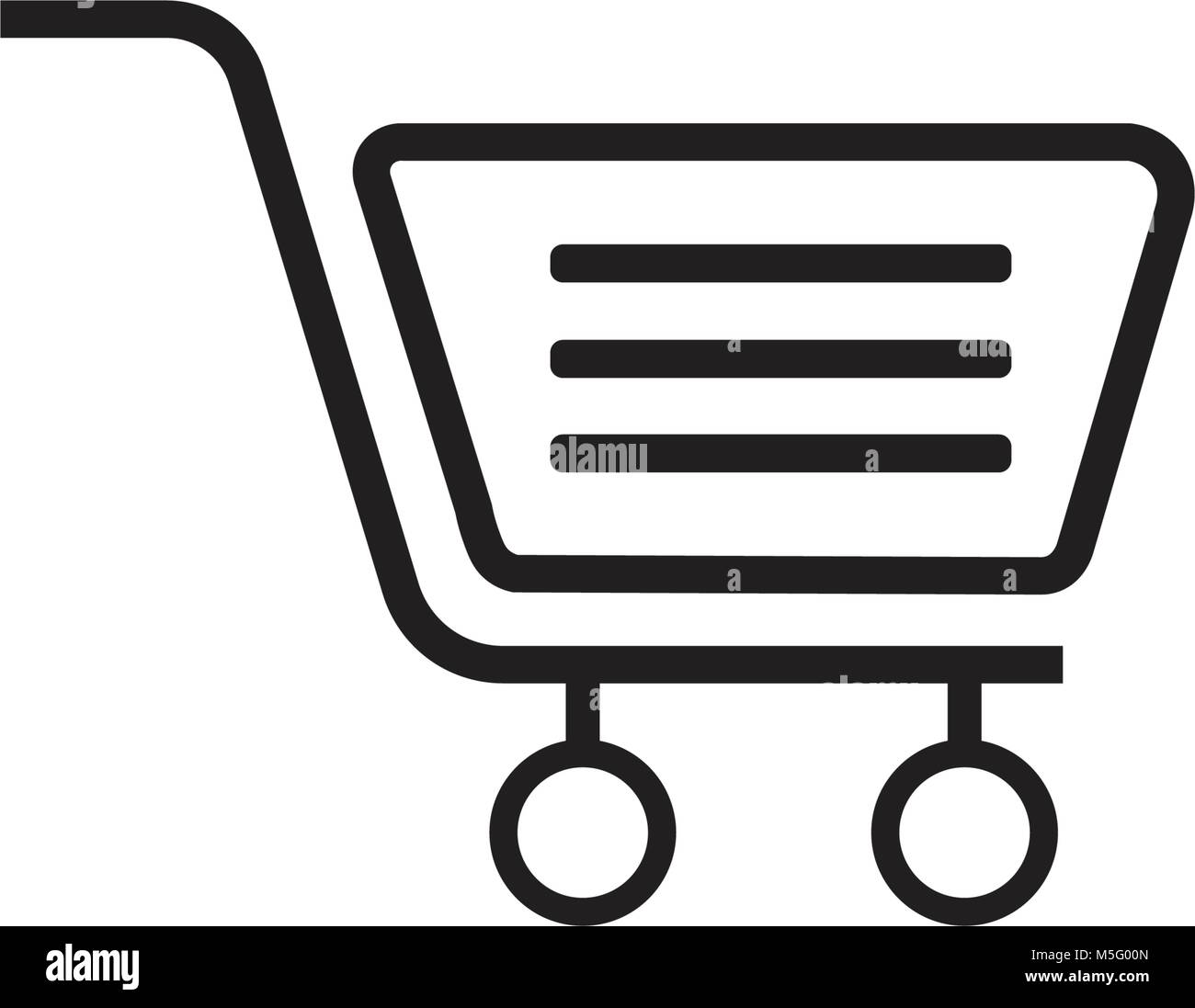 Shopping icon line outline style isolated on white background for your ...
