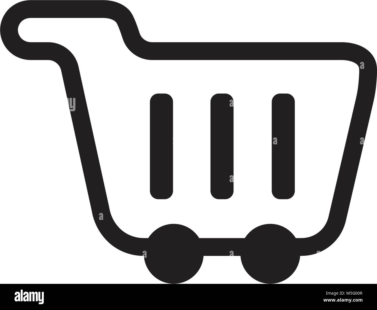 Shopping icon line outline style isolated on white background for your ...