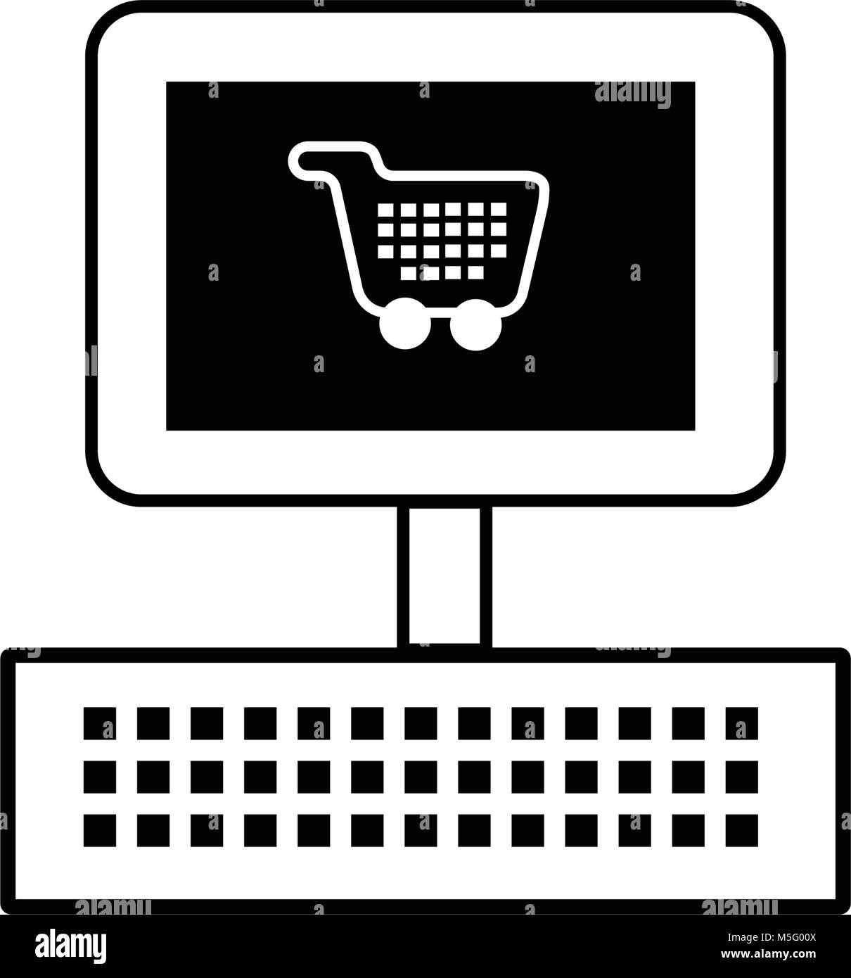 Online Shopping icon line outline style isolated on white background ...