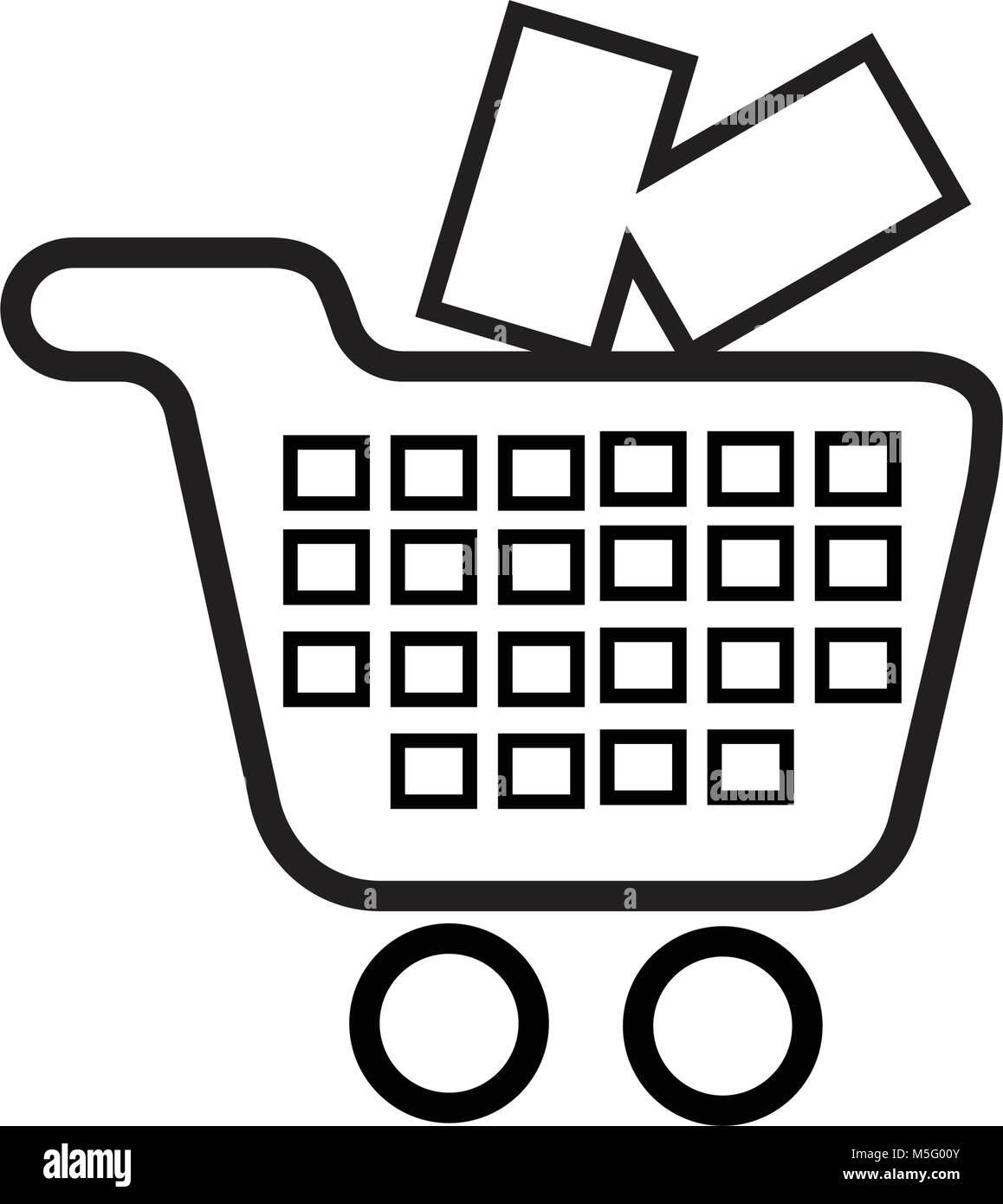 Shopping icon line outline style isolated on white background for your ...