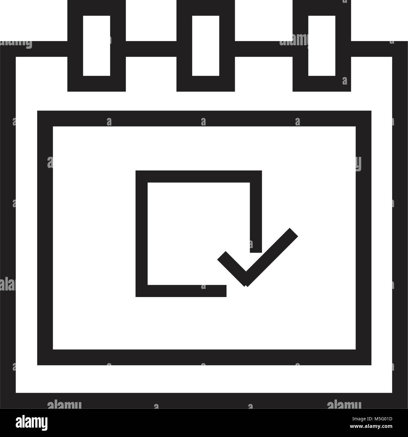 Calendar icon thin line outline isolated on white background for your ...