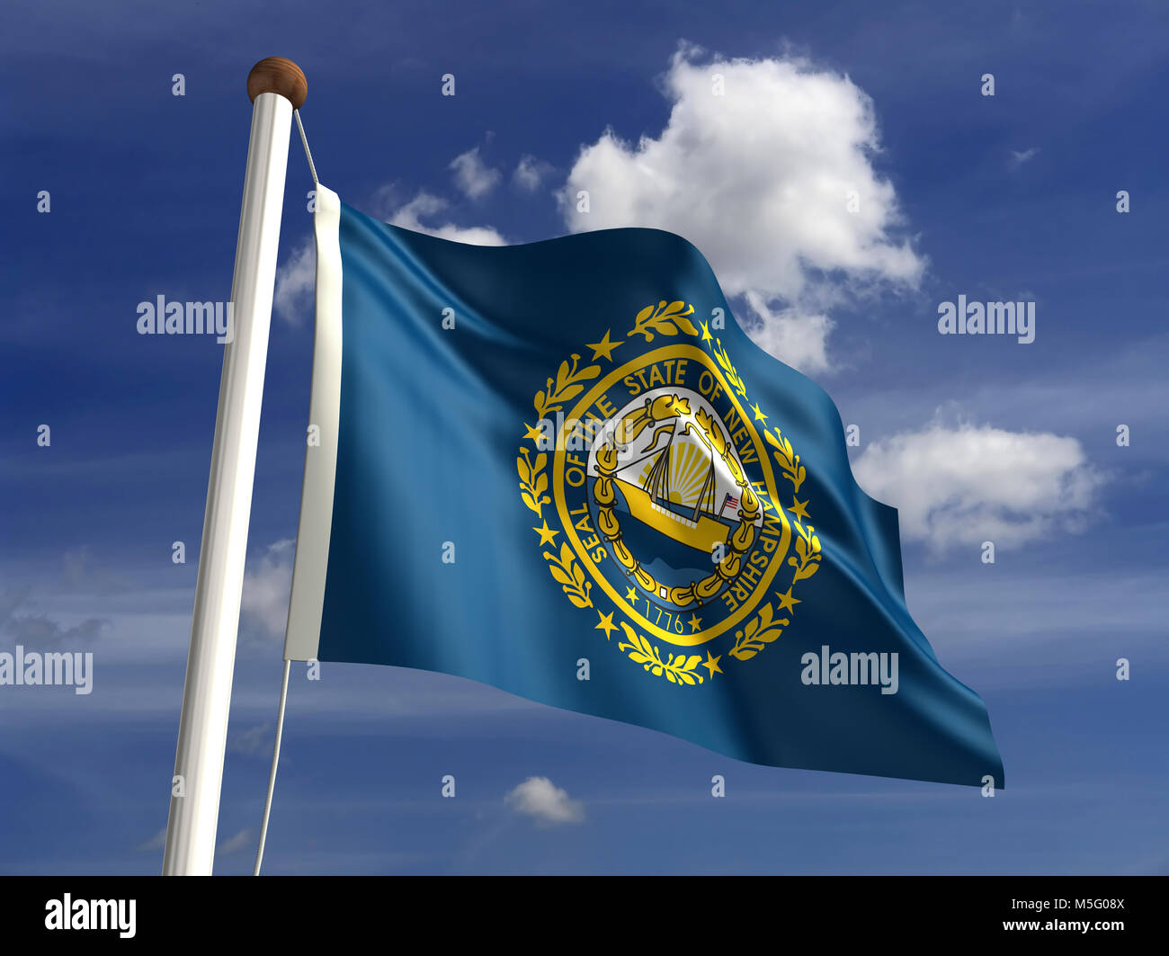 New Hampshire flag (with clipping path Stock Photo - Alamy