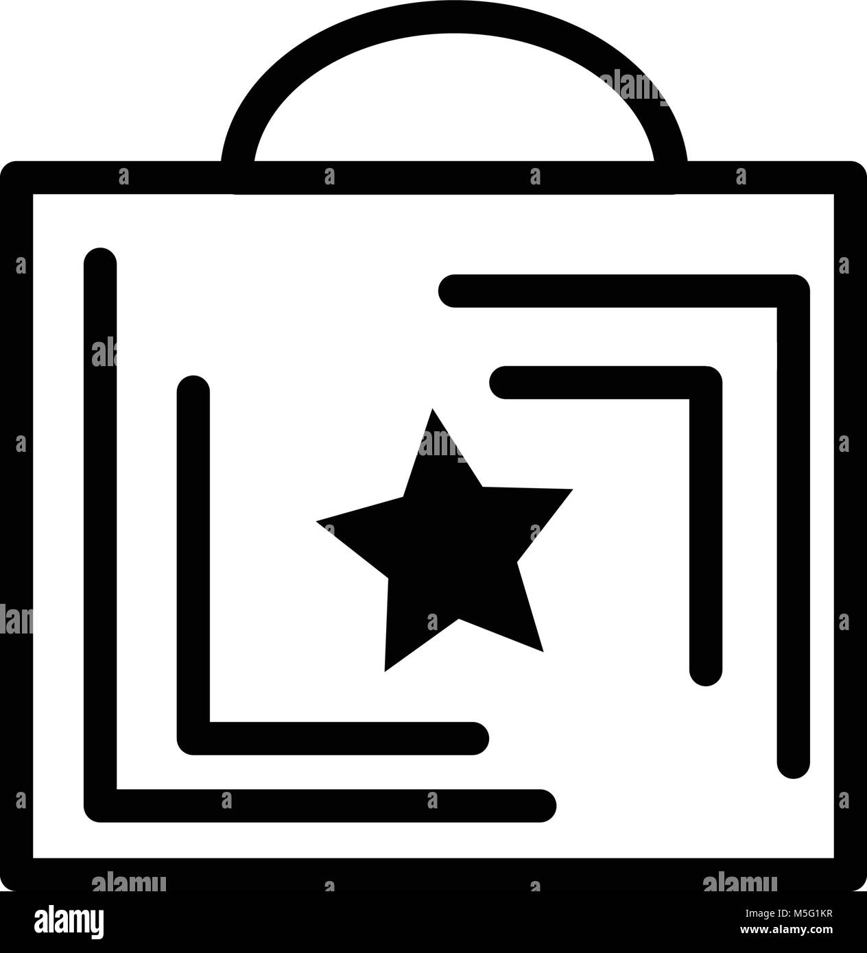 Shopping bag icon line outline style isolated on white background for ...