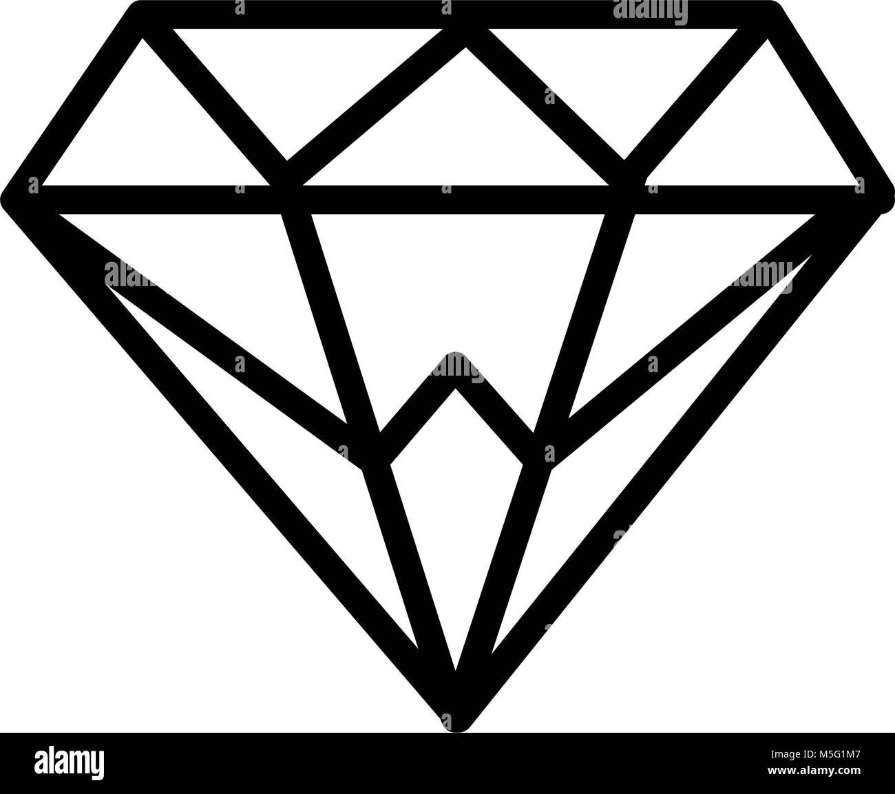 Diamond icon line outline style isolated on white background for your web and mobile app design, vector illustration Stock Vector