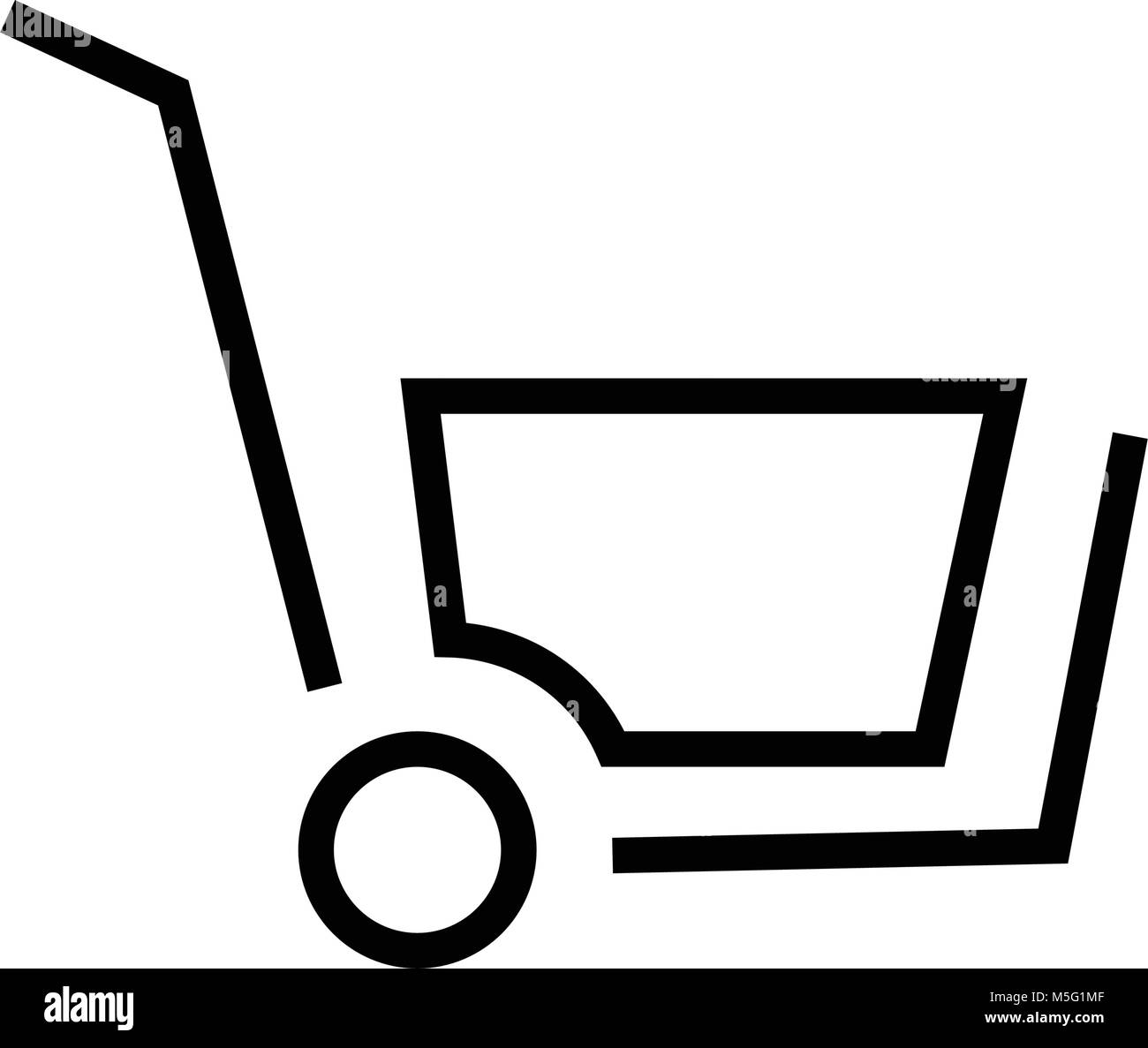 Shopping icon line outline style isolated on white background for your ...