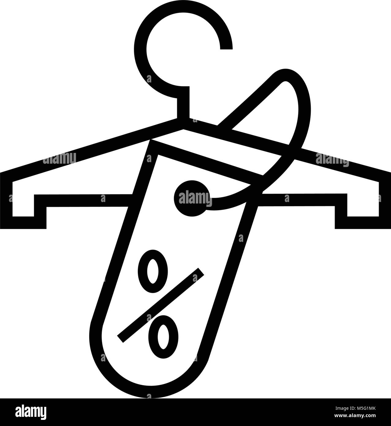 Discount tag on shopping icon line outline style isolated on white ...