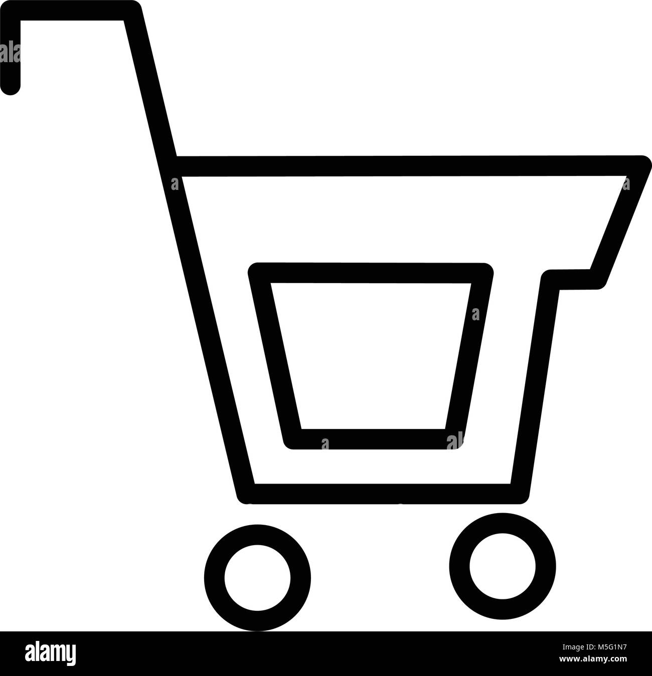 Shopping icon line outline style isolated on white background, the ...
