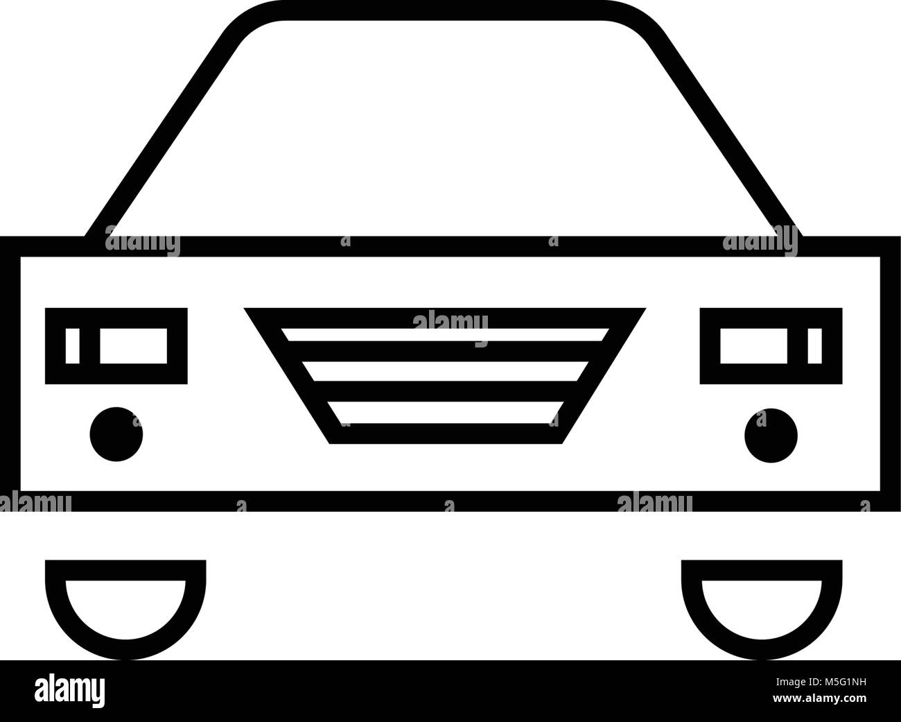 Car icon line outline style isolated on white background, the ...