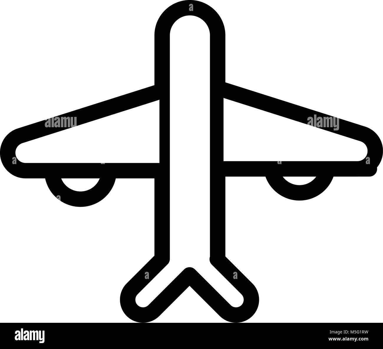 Airplane icon line outline style isolated on white background, the ...