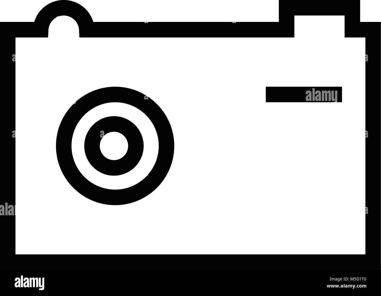 Camera icon line outline style isolated on white background, the ...