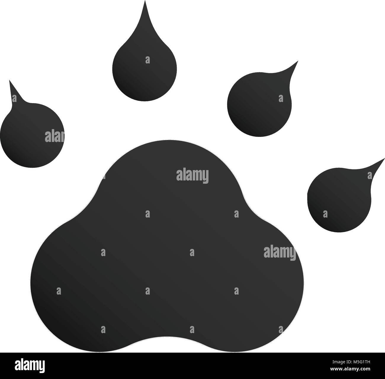 Dog or cat paw print icon line outline style isolated on white ...