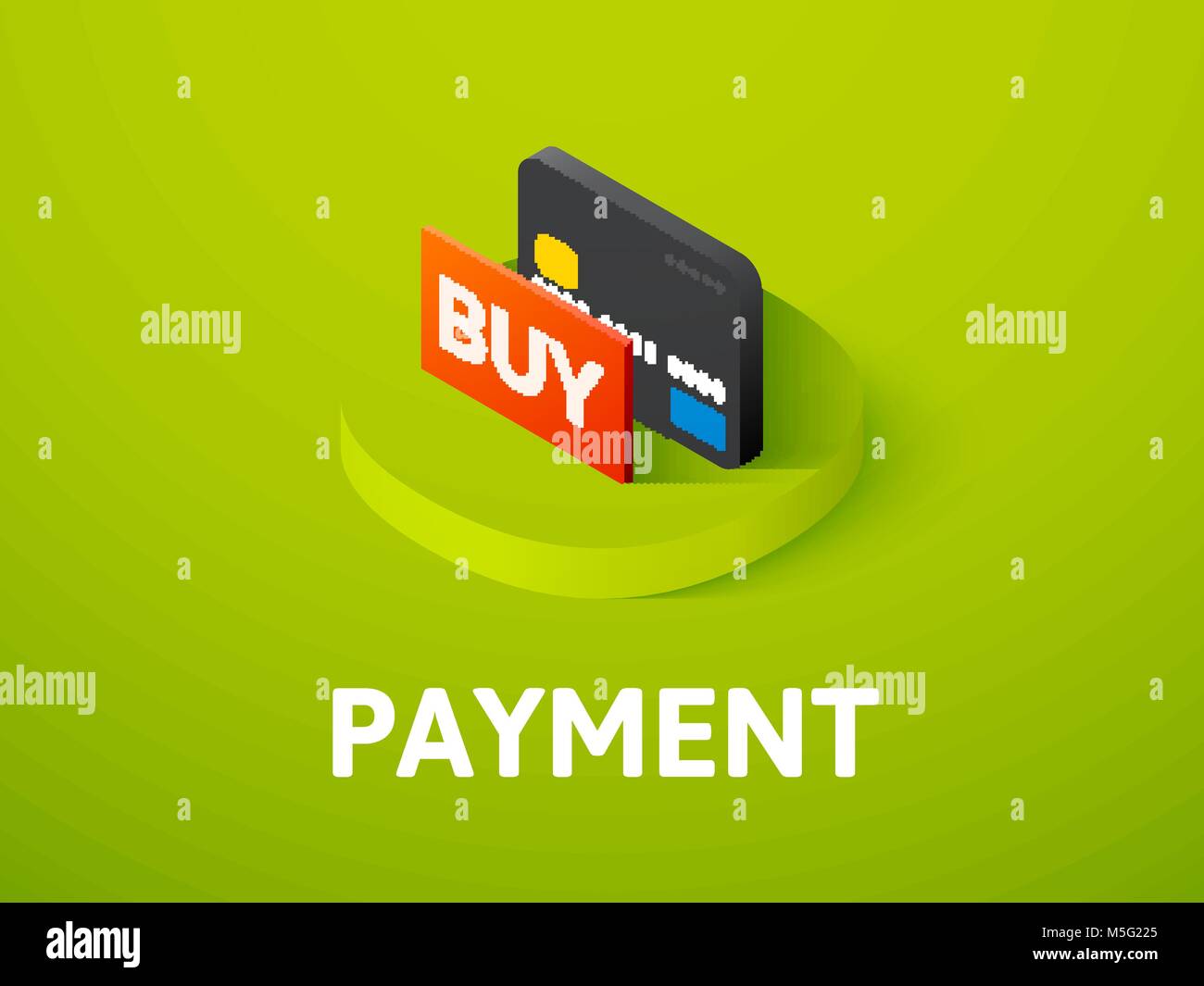 Payment isometric icon, isolated on color background Stock Vector