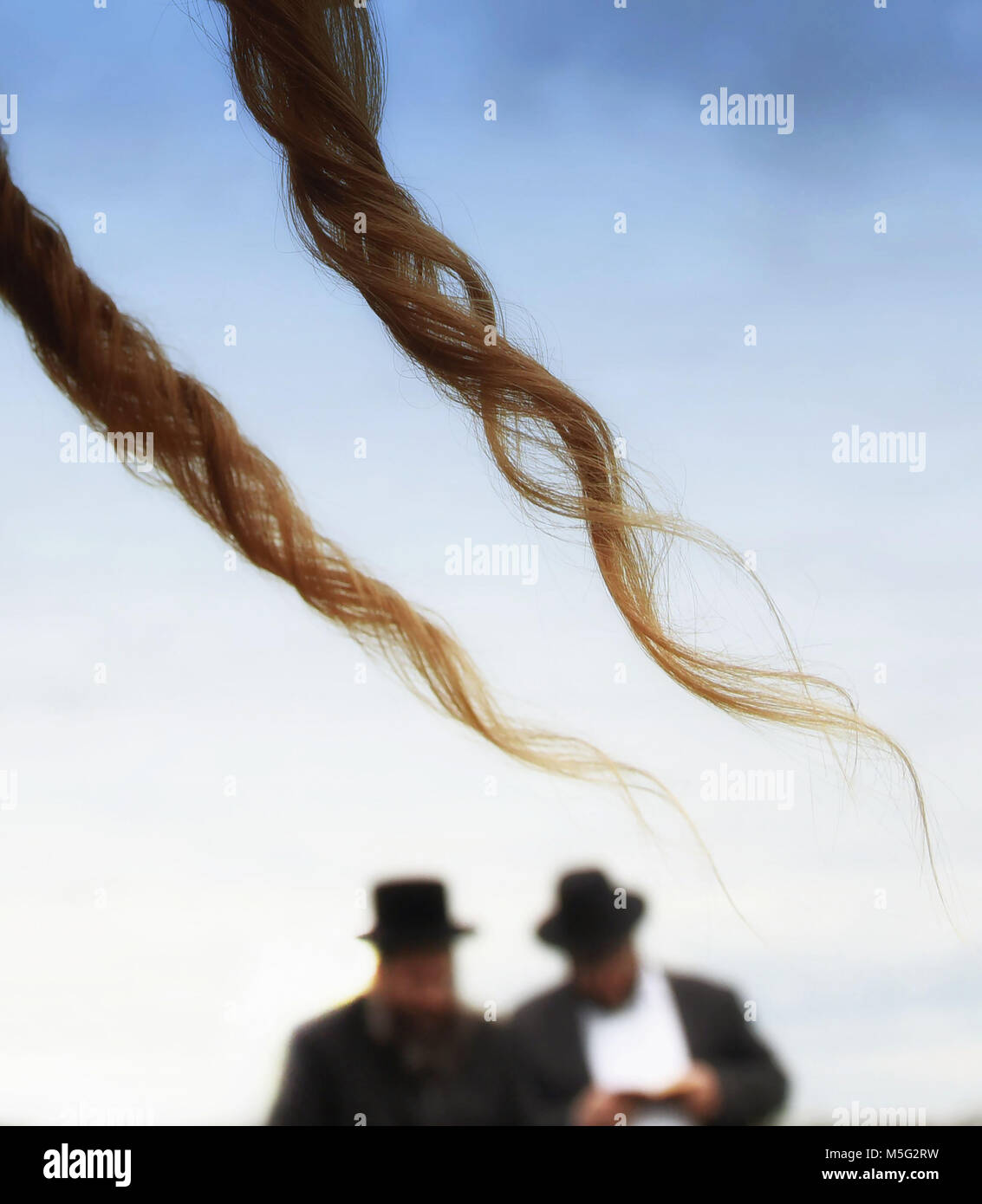 Orthodox Jewish prays, jews, judaism, hasidim, Stock Photo