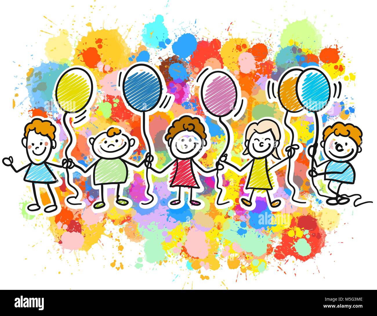 Cartoon kids holding sign hi-res stock photography and images - Alamy