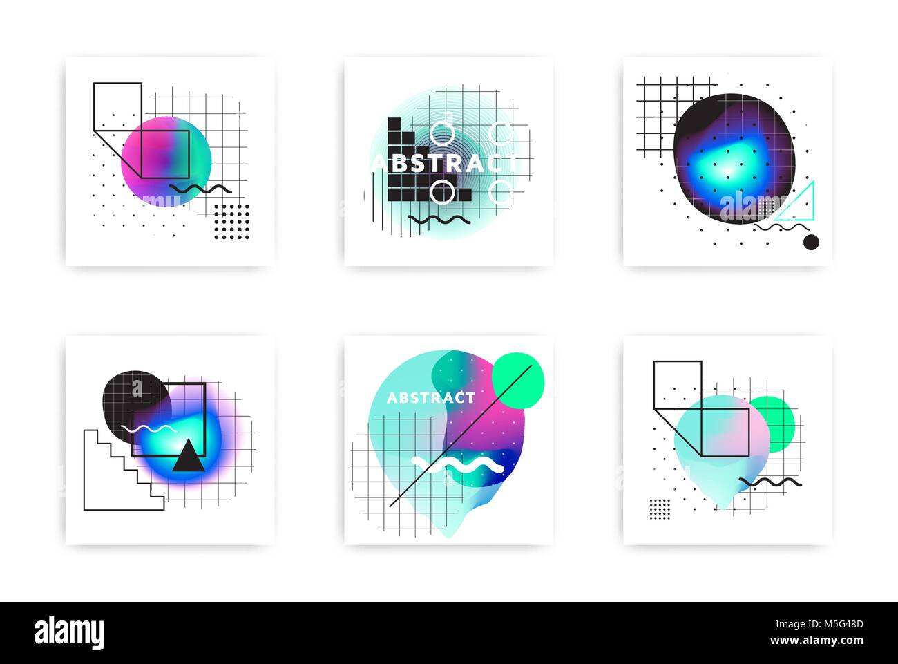 Vector illustrations set Modern abstract background Stock Vector Image ...