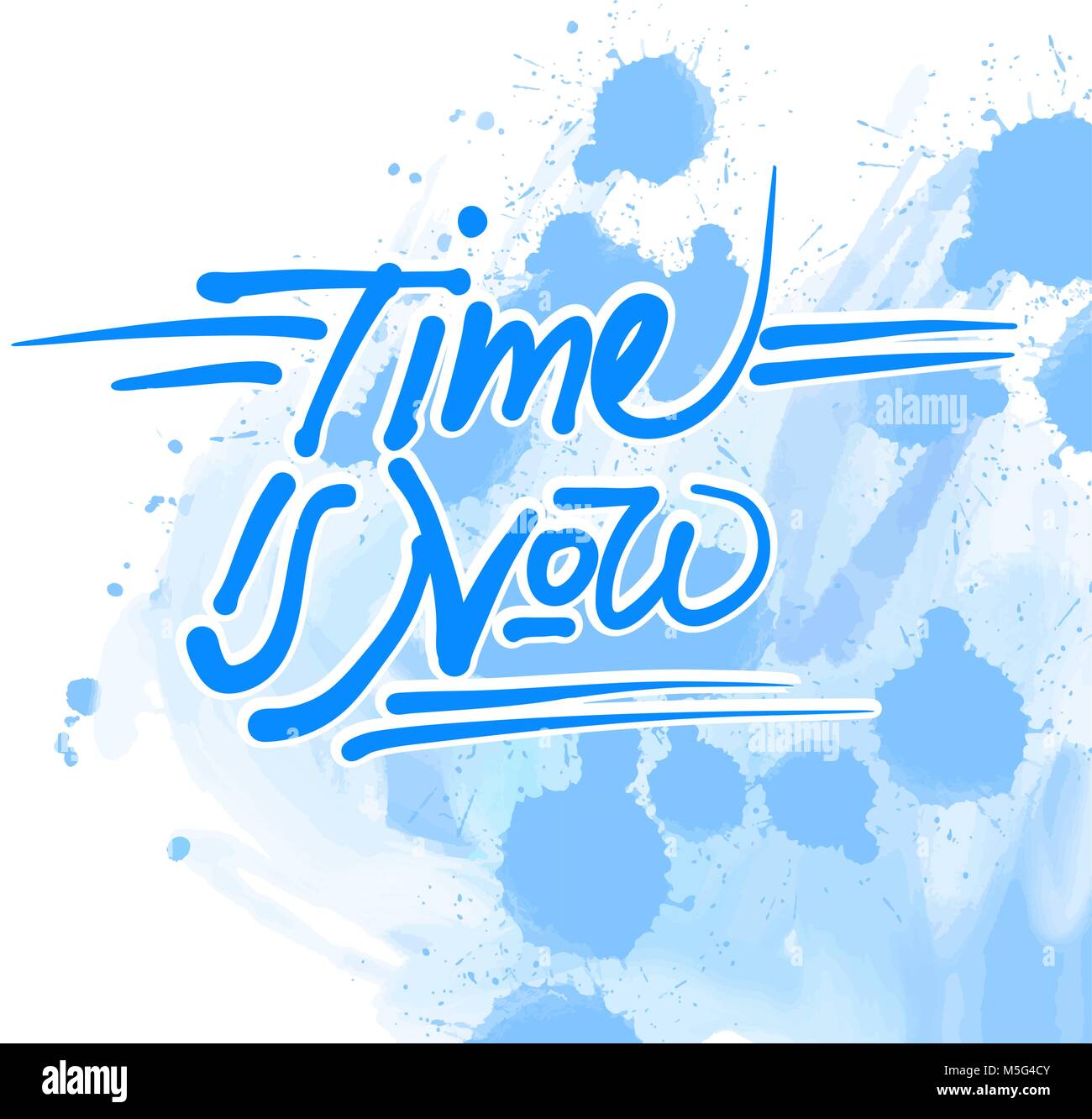 Time is now quote sketch. Hand drawn Vector Artwork Concept Lettering. Ready for Poster Print and Greeting Card Design. Stock Vector