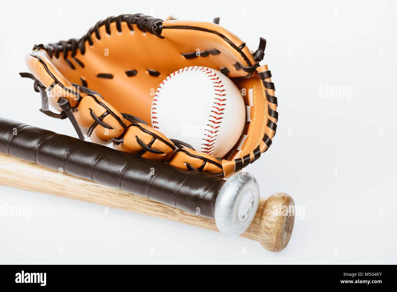 baseball bats, ball and mitt Stock Photo Alamy
