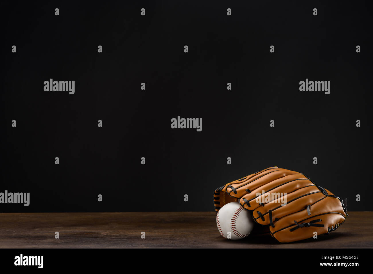 baseball mitt and ball Stock Photo Alamy