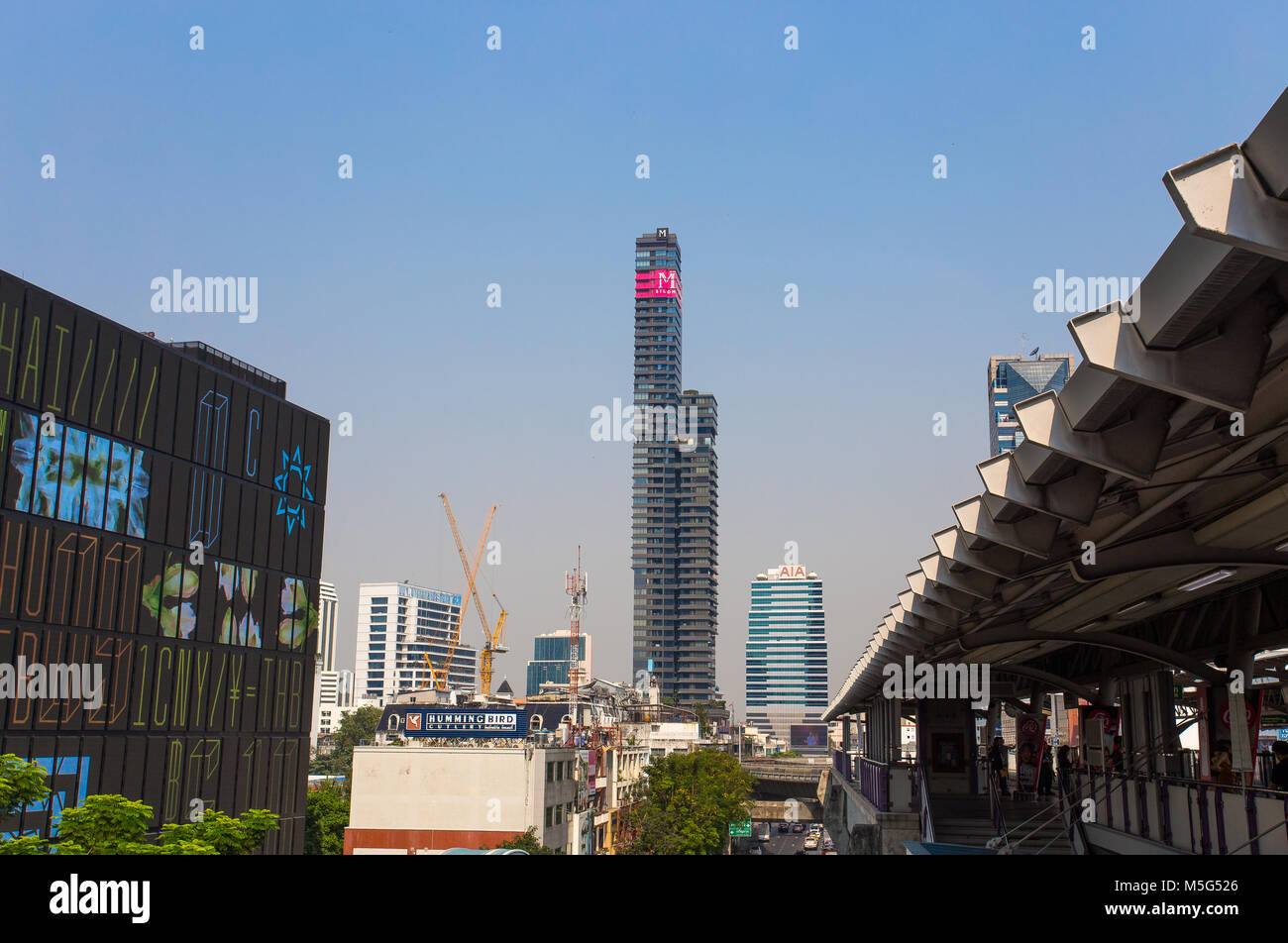 BANGKOK, THAILAND FEBRUARY 9, 2017 Modern buildings around Chong Nonsi Bts skytrain station in