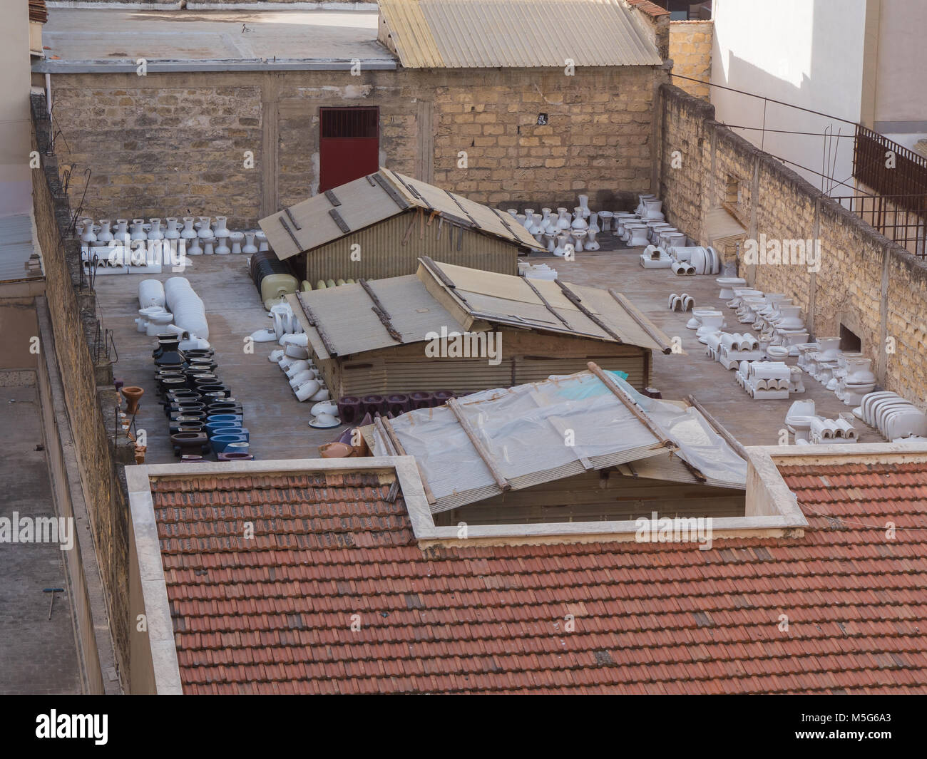 PALERMO, ITALY may 14, 2015 Pa courtyard in a residential area
