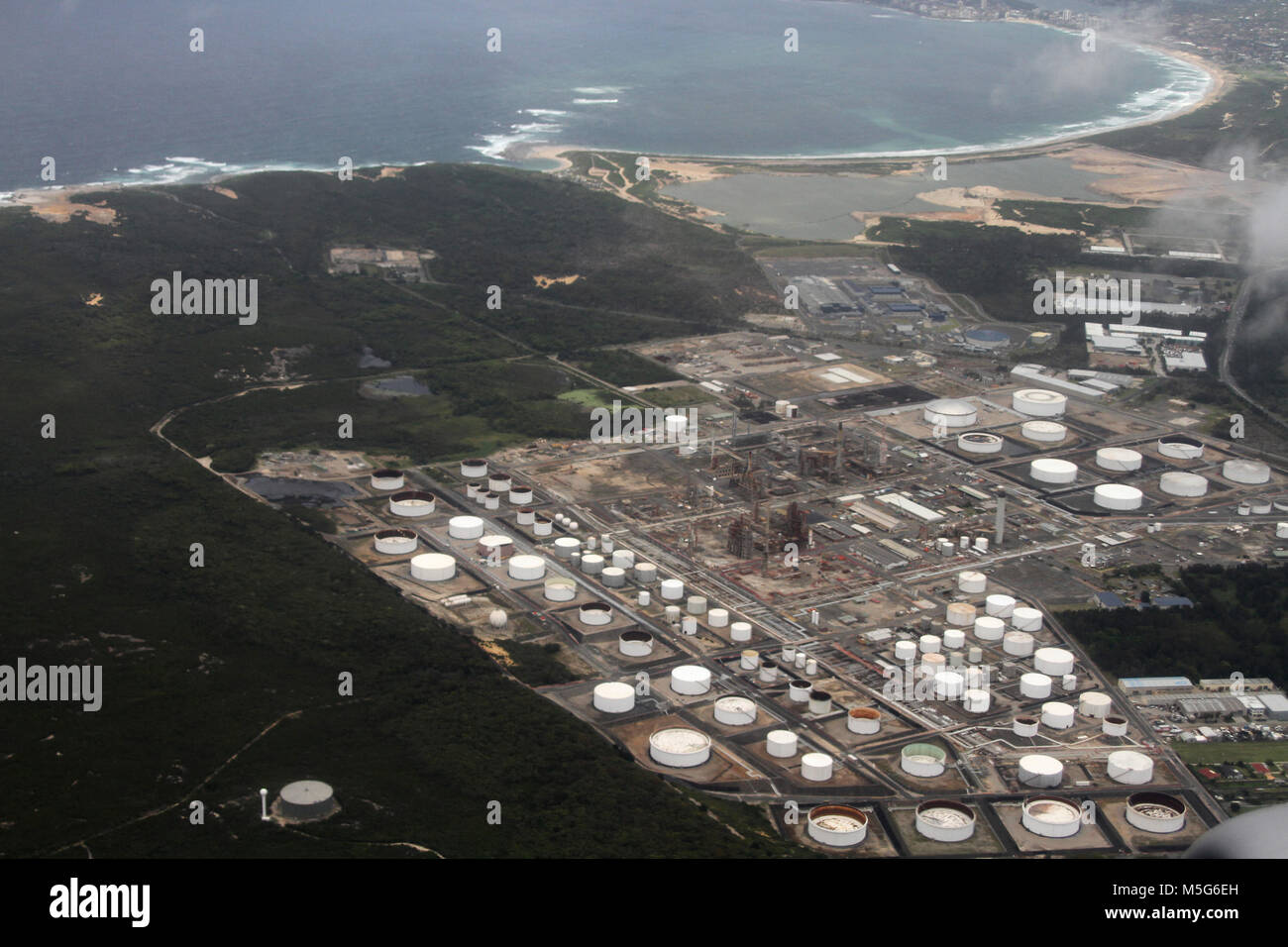 Caltex Oil Refinery, Kurnell Refinery, Kurnell, Botany Bay, New South Wales, Australia Stock Photo