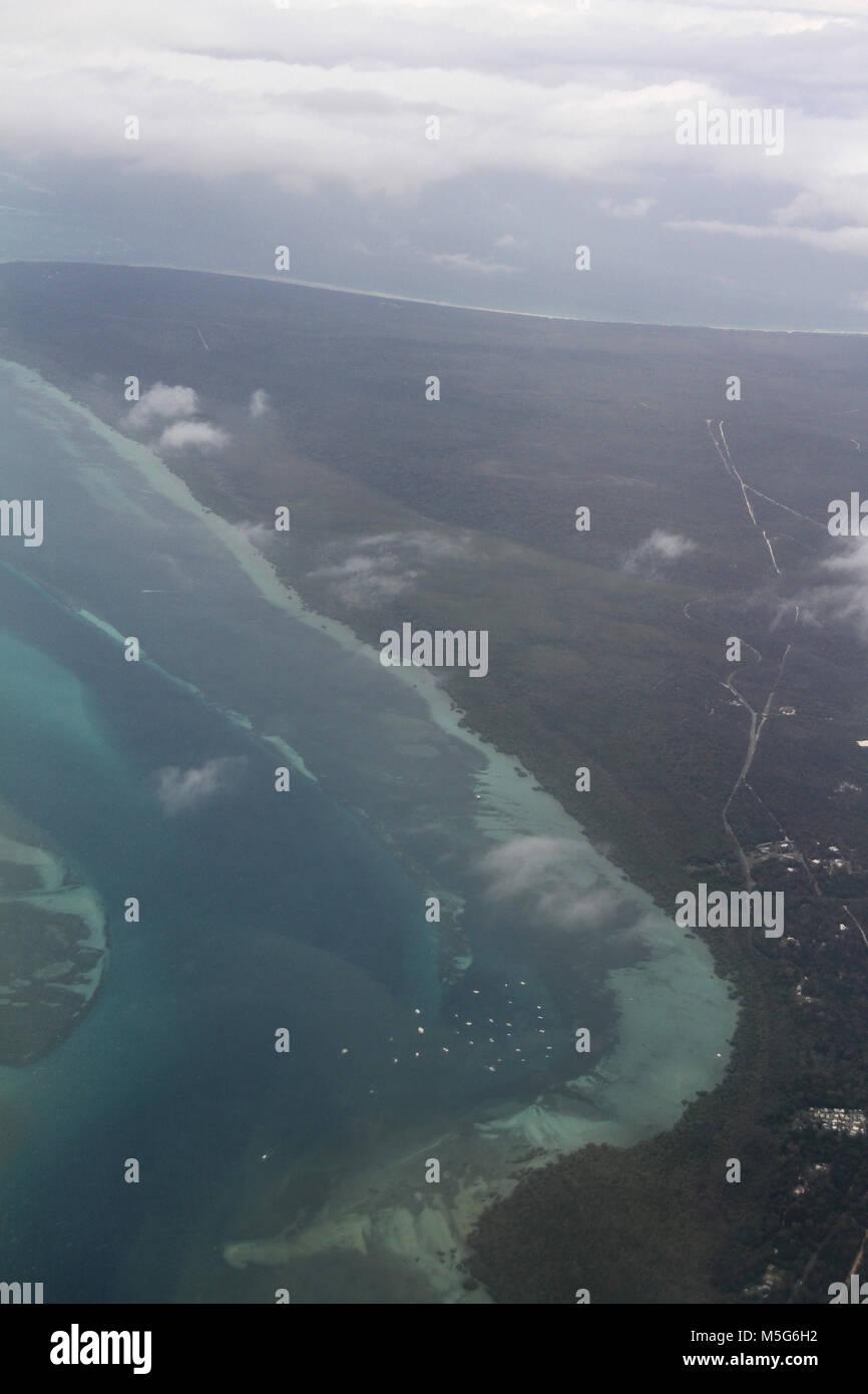 Aerial view of Australian coastline, Australia Stock Photo