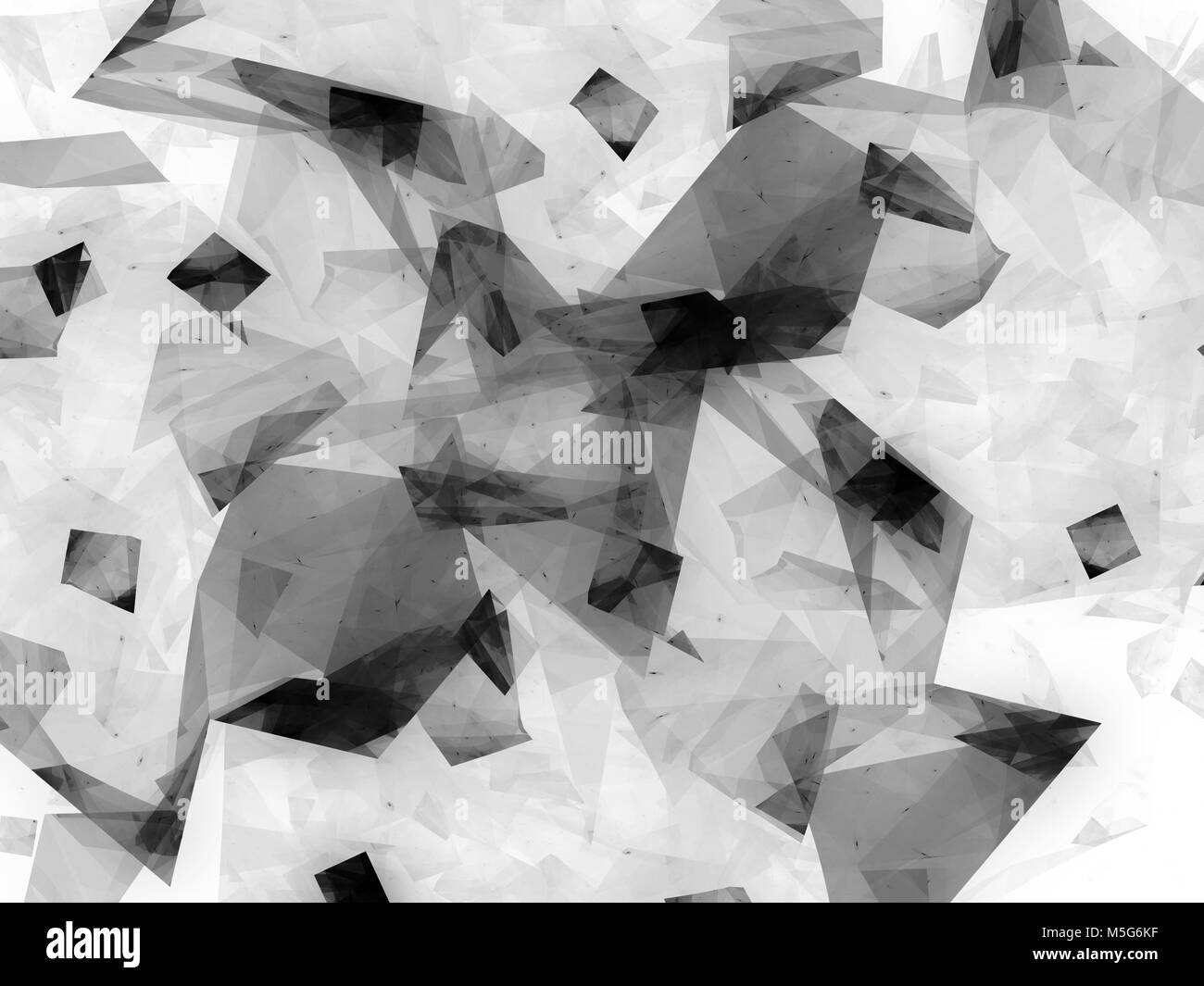 Glowing low poly geometric shapes, black and white inverted, computer ...
