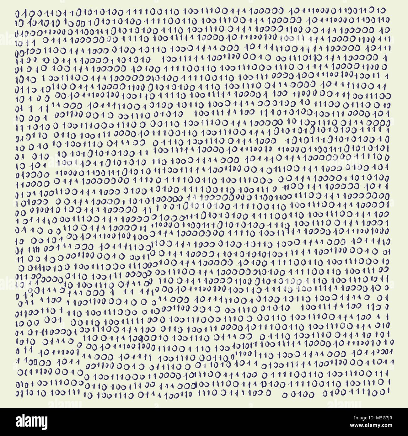 hand drawn binary code -vector illustration Stock Vector Image & Art ...