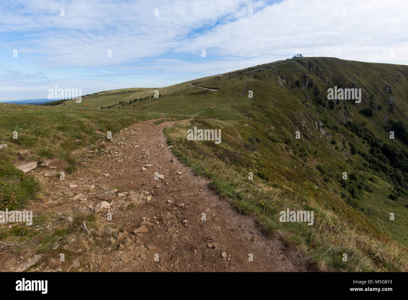 Hikinh trail on the Hohneck mountain, Vosges, France. Stock Photo