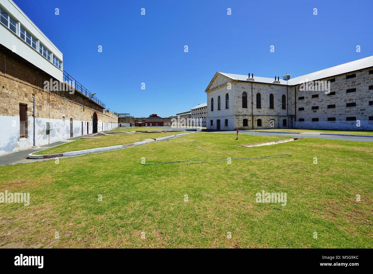 View of the Fremantle Prison located near Perth in Western Australia ...