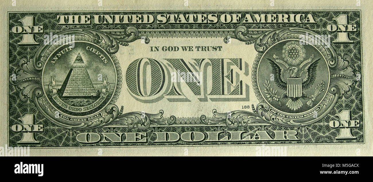 one dollar bill front and back