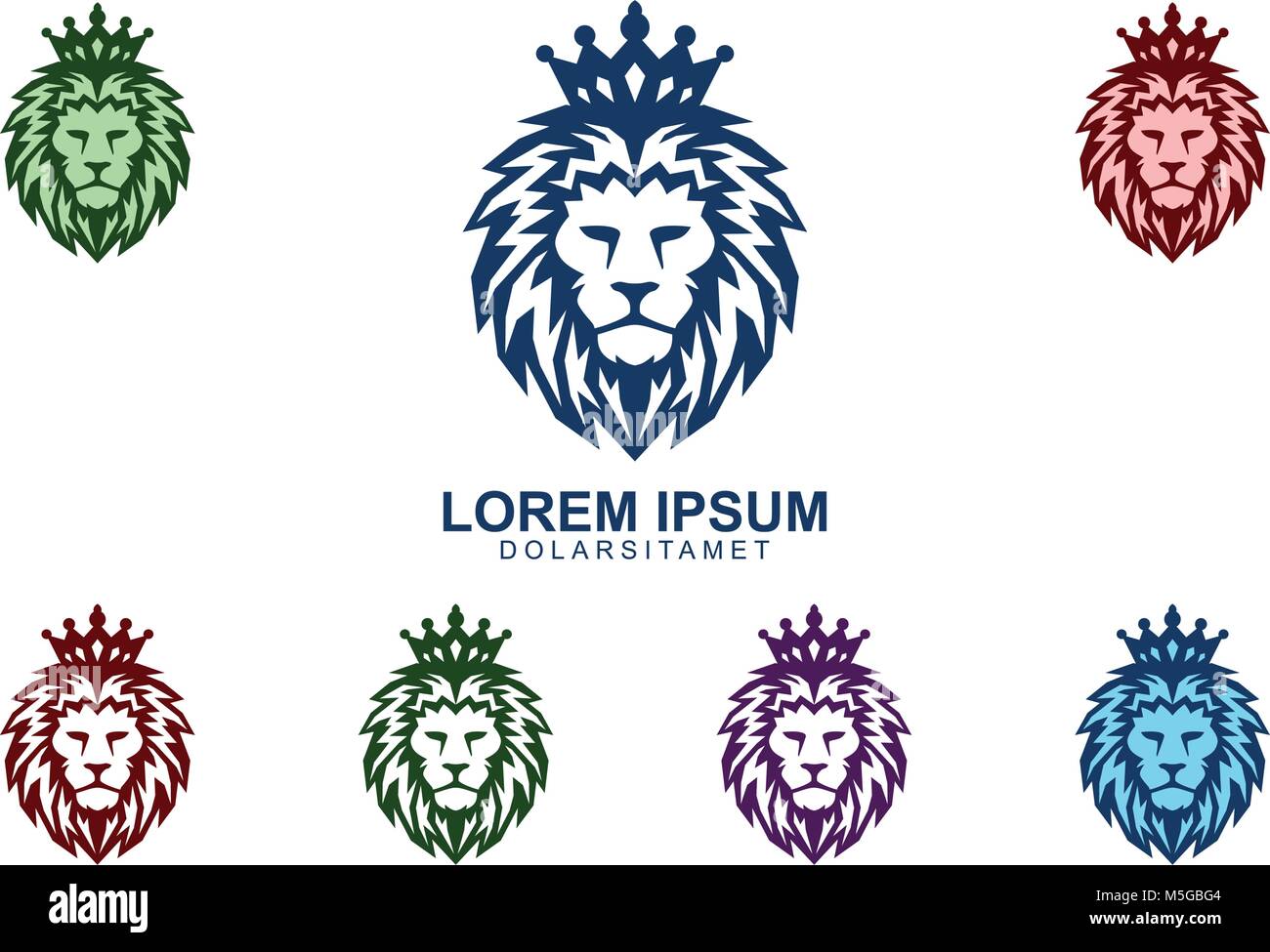 Elegant Lion King Vector Logo Design with Crown Stock Vector Image ...