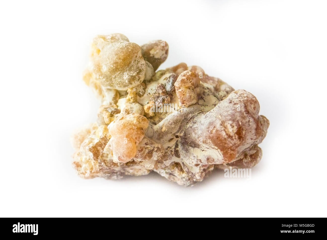 Isolated copal resin on white background stone Stock Photo