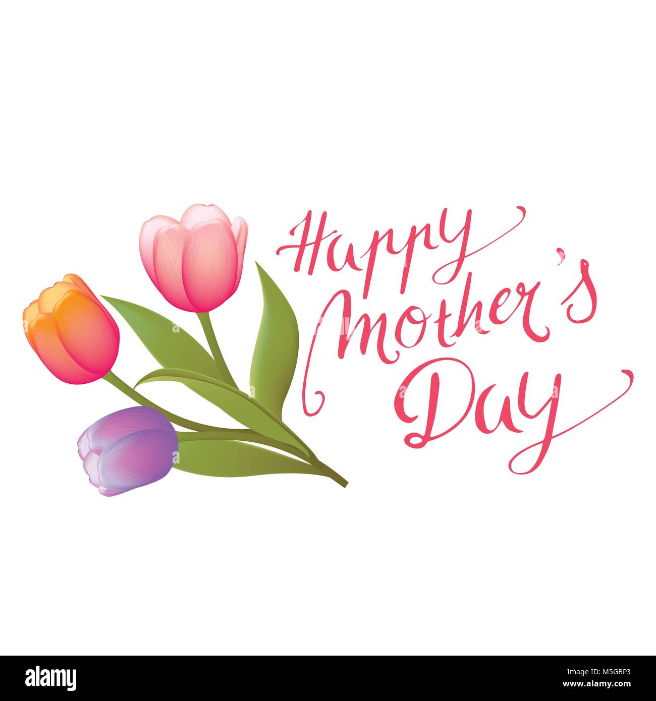 Handwritten Happy Mothers Day vector background Stock Vector